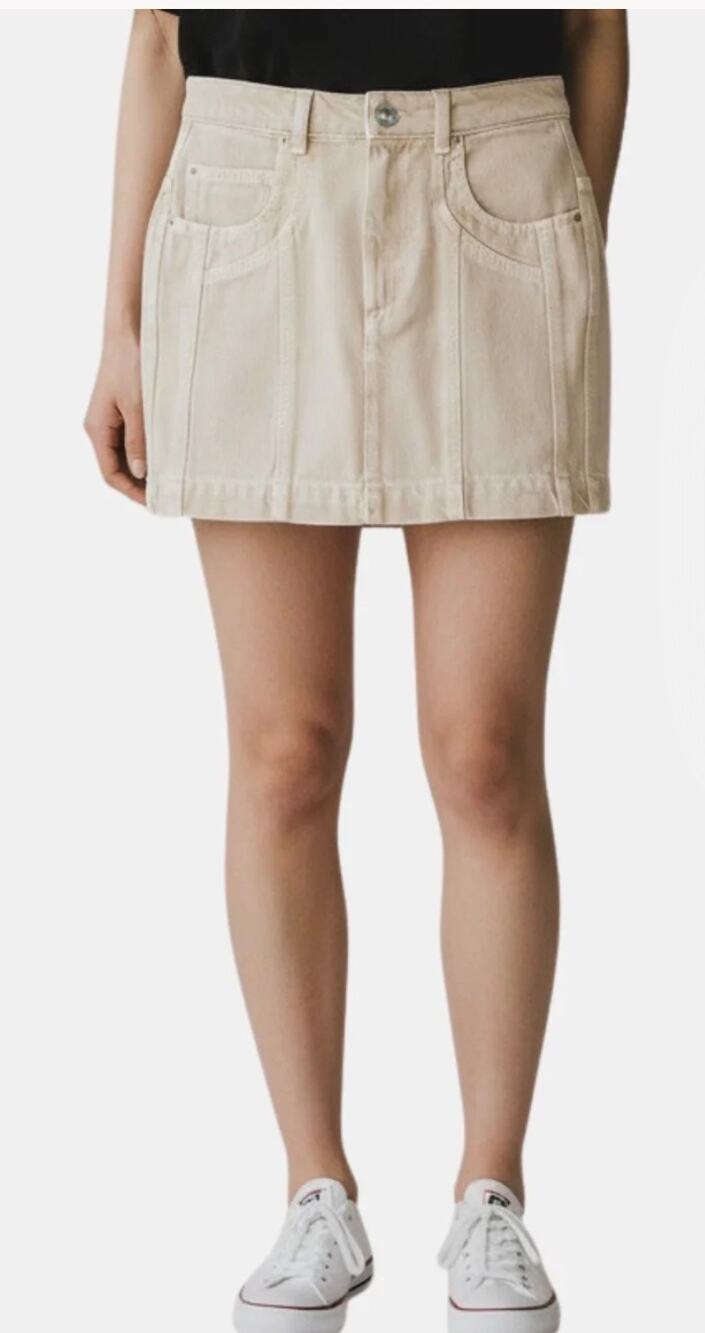 Isabel Marant Juana Denim Mini Skirt in Ecru 42 US 10